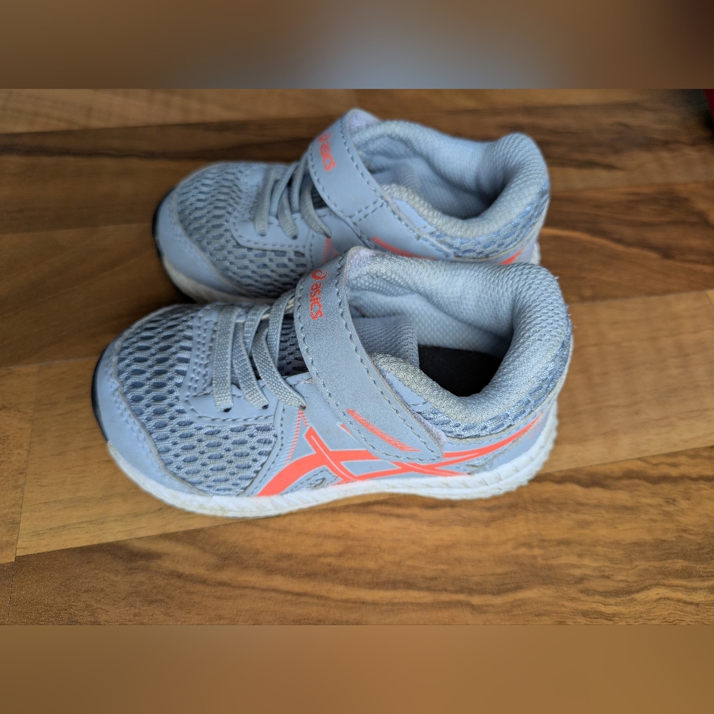 Kids Light Blue and Coral Sneakers